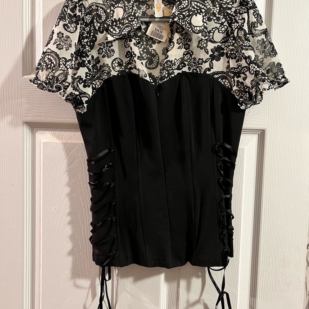 Print Corset Lace Women's Top